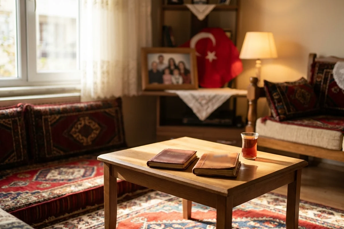 Mutlu bir aile İstanbul parkında vakit geçiriyor